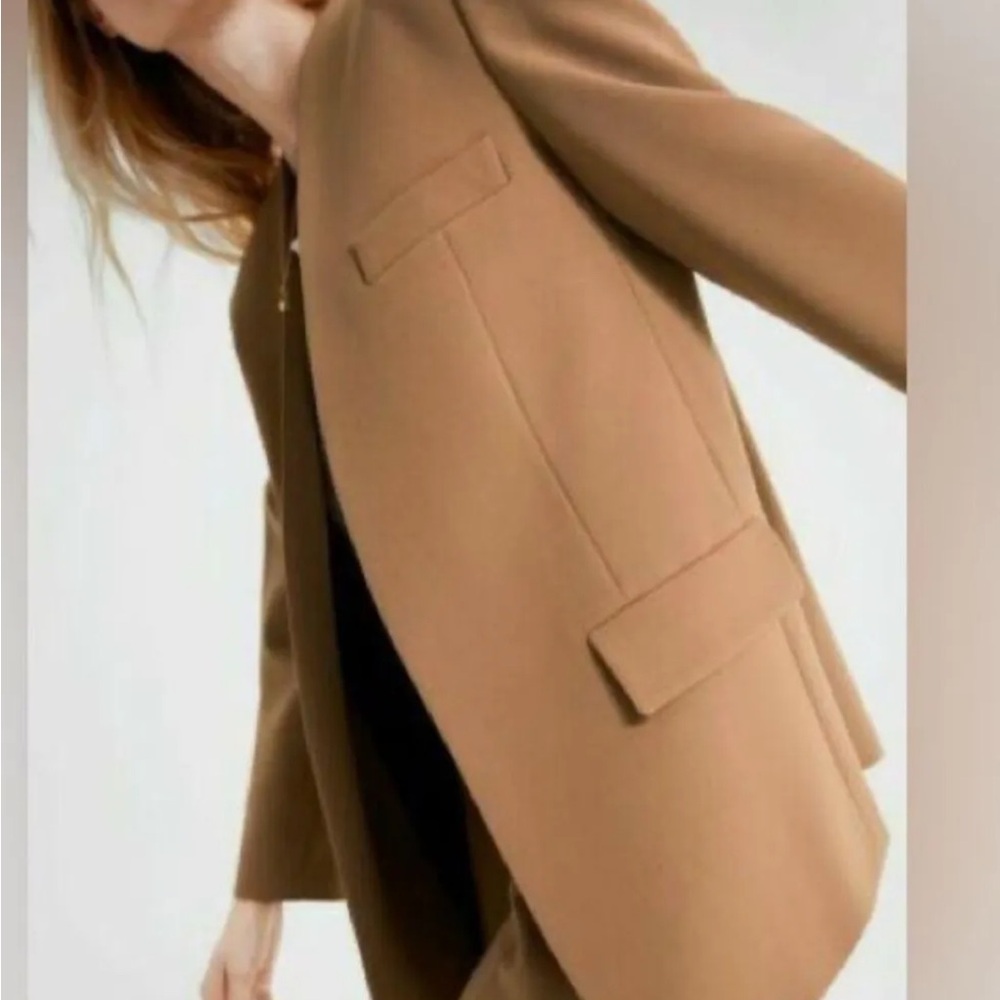 ZARA Limited Edition Camel Blazer Jacket with Flap Pockets – Size S - Picture 3 of 8